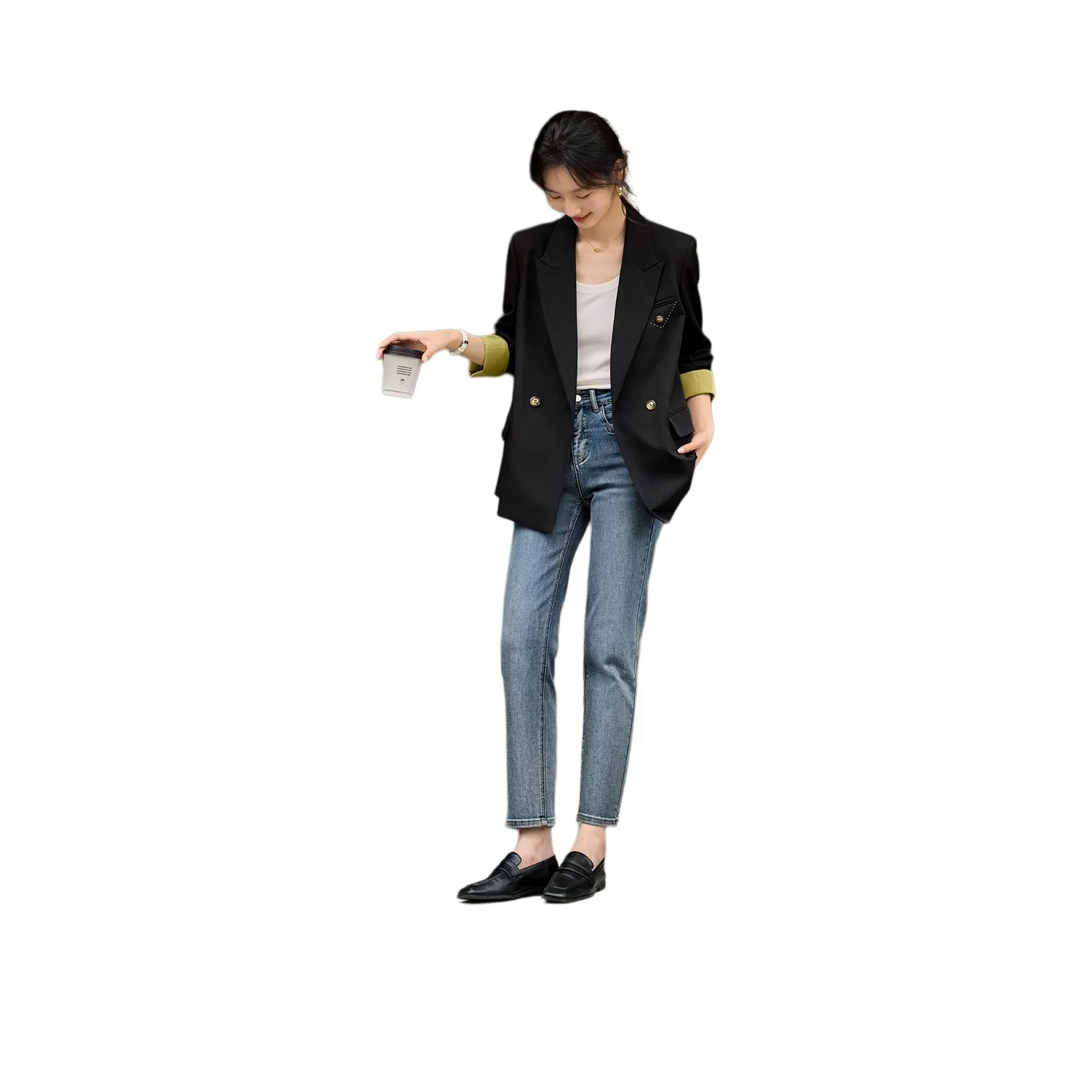 XWI Бизнес-костюм женский черный желтый и зеленый