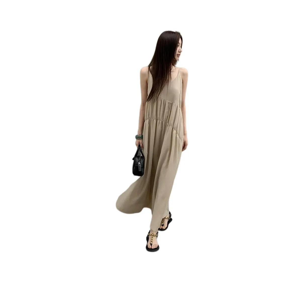 FORNI Slip Dresses Women's Khaki