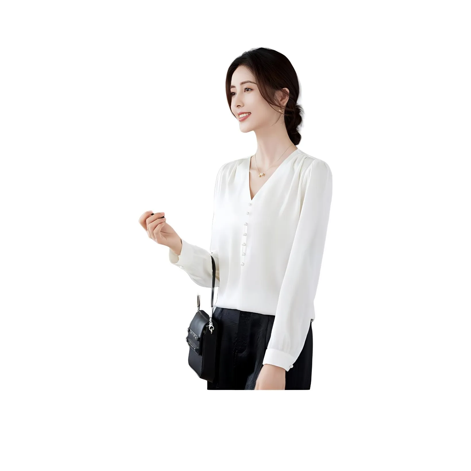Yi Mengyuan Long Sleeved Silk Shirt Women's