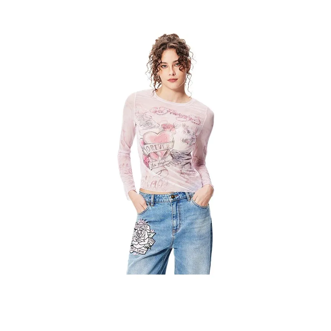 Ed Hardy T Shirts Women's Cherry Blossom Pink