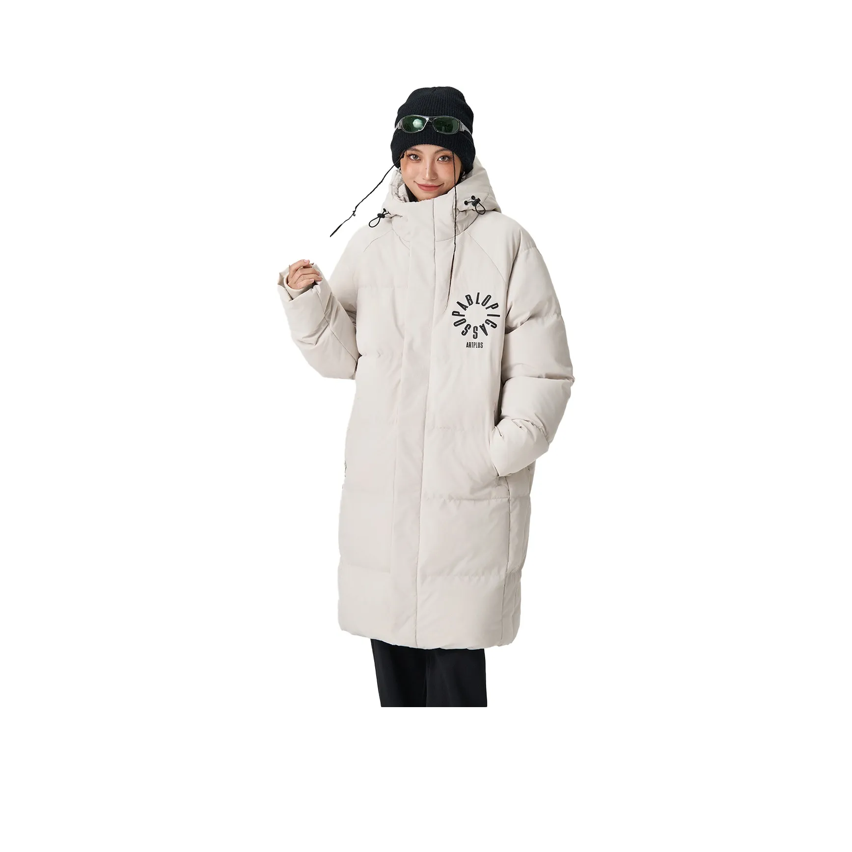 Pimio Хлопковый пуховик Унисекс Бежевый Абрикос