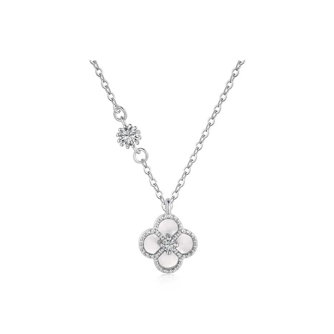 KAILEIFU S925 Silver Necklaces Women's Black/White