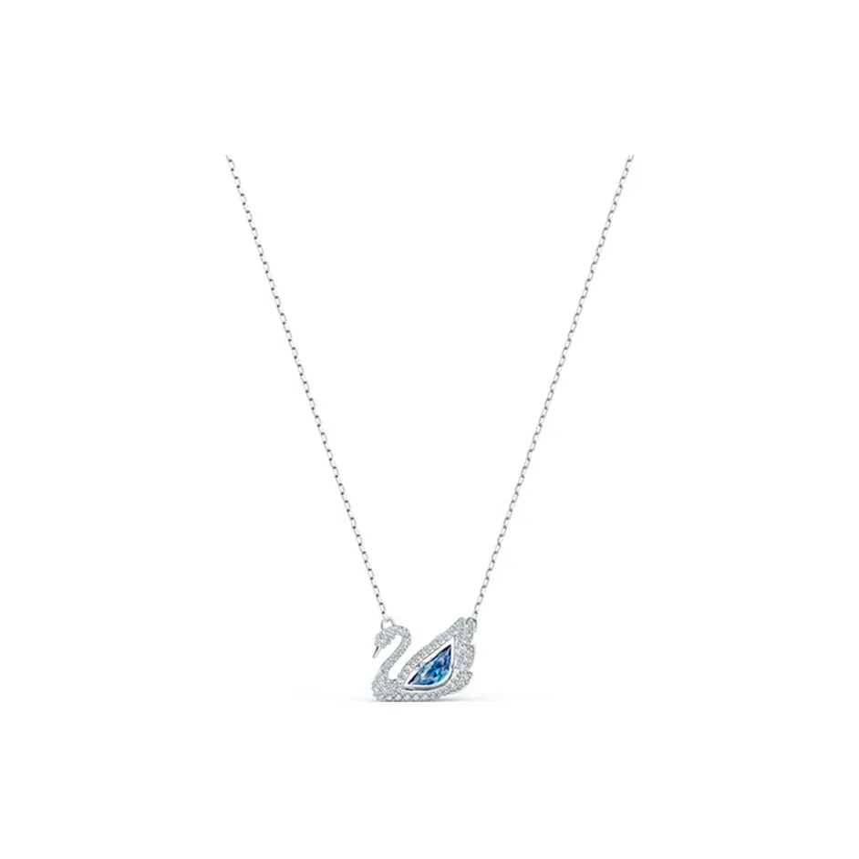 Swarovski Rhodium Plated Swan Necklaces Women's Blue