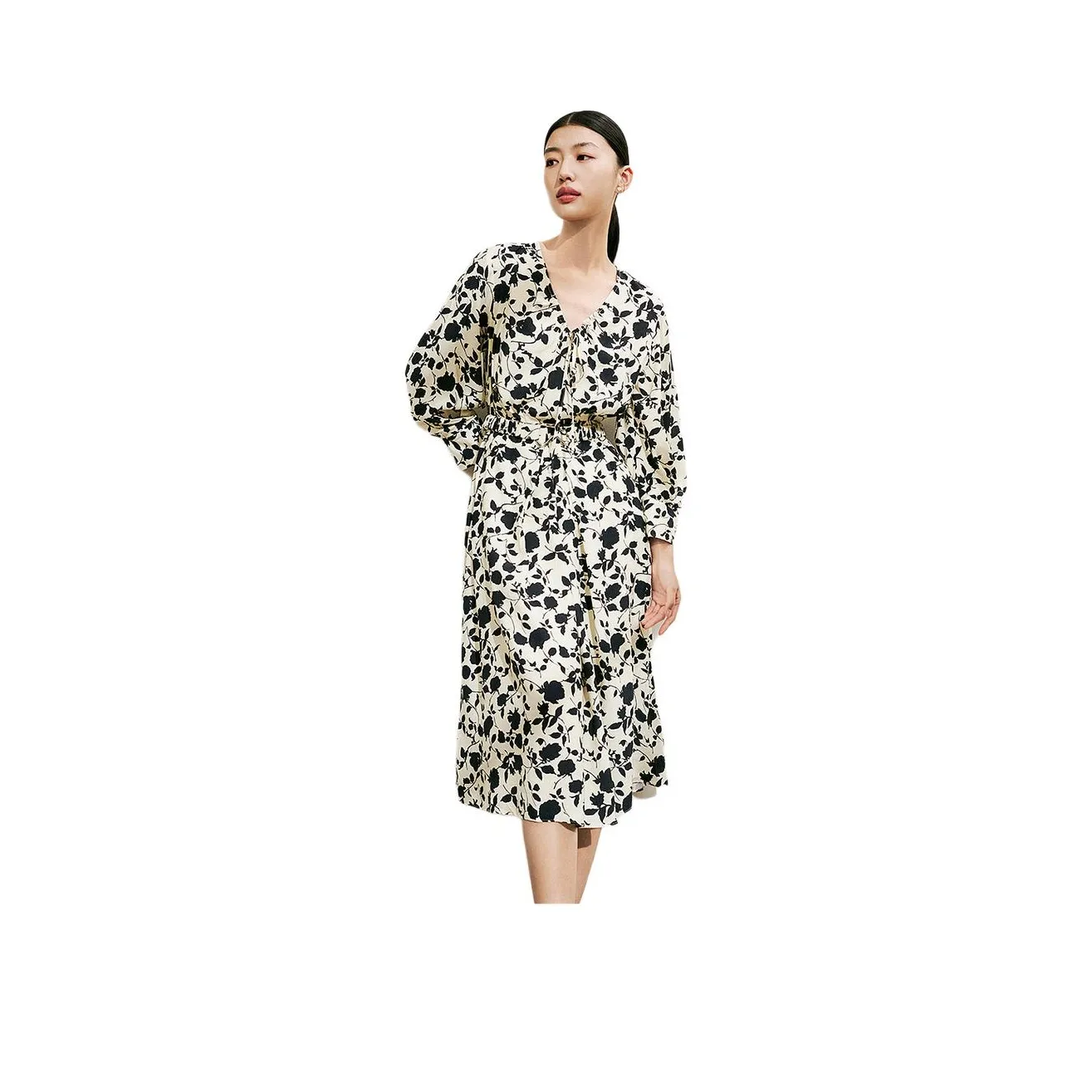 Fragment Long Sleeved Dress Women's Black