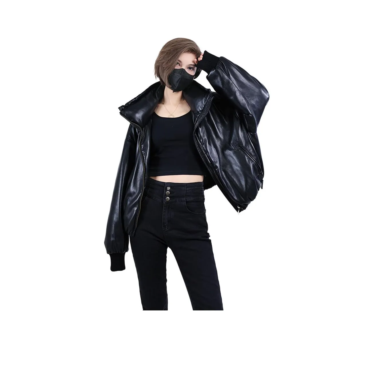 YAYA Cropped Loose Fit Down Jacket Women's