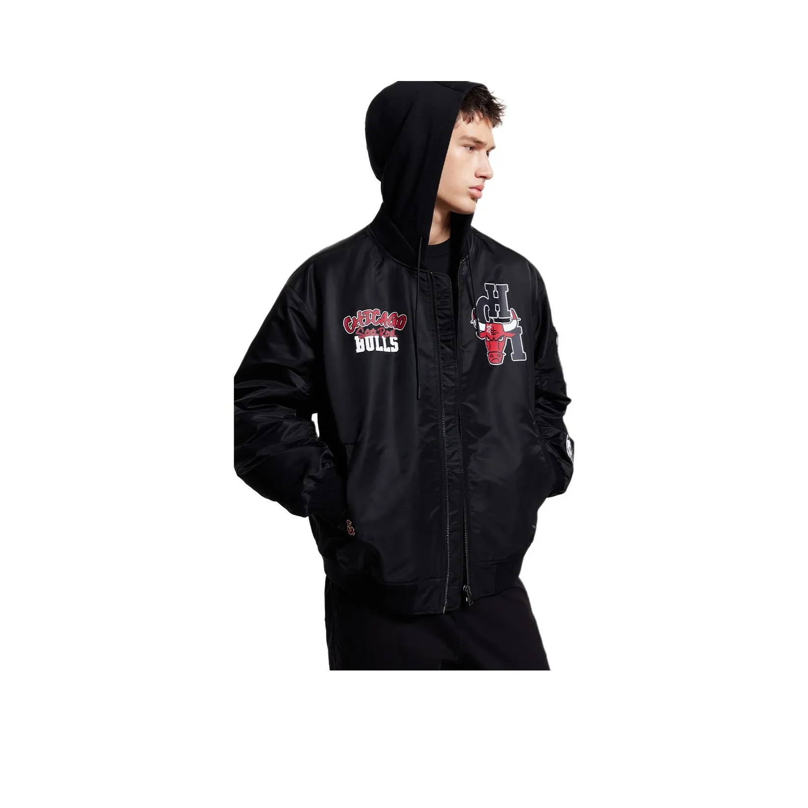 JACK JONES· x NBA JACK JONES X NBA JACK JONES X Bulls NBA Пуховая куртка Унисекс Темно-серый Зеленый Черный