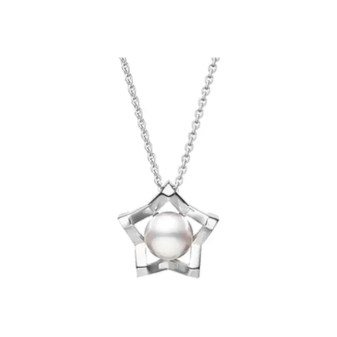 MIKIMOTO Akoya Pearl, Sterling Silver Necklaces Women's Silver