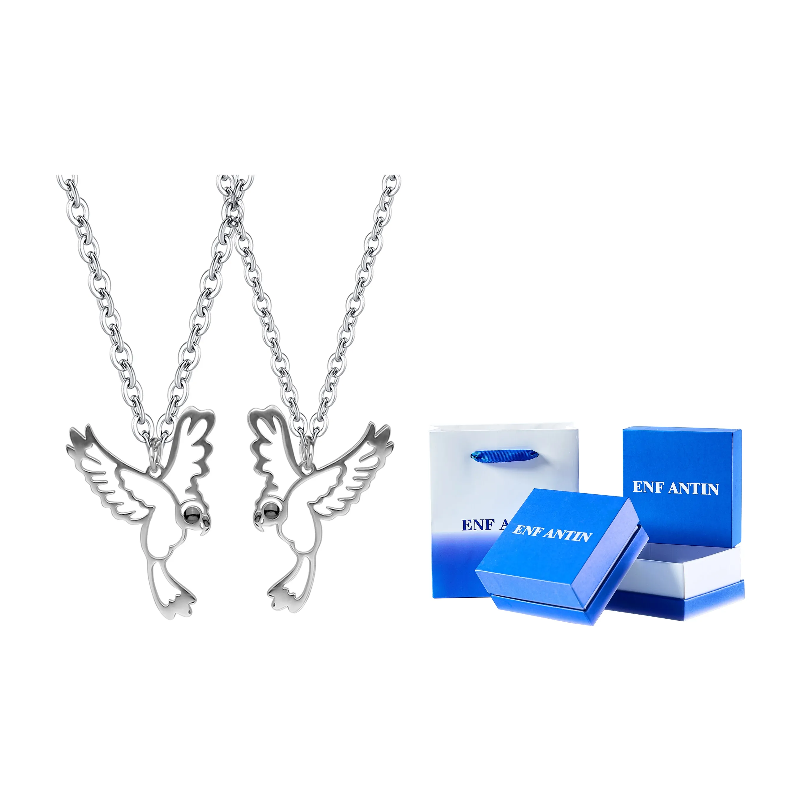 ENFANTIN Титановая сталь Ожерелье Пара Ожерелье Включая Подарочную коробку Унисекс