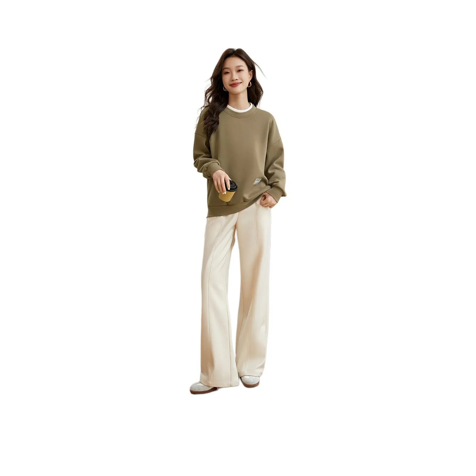 Mo Han Yi Mei Sweatshirt Women's Gray Khaki