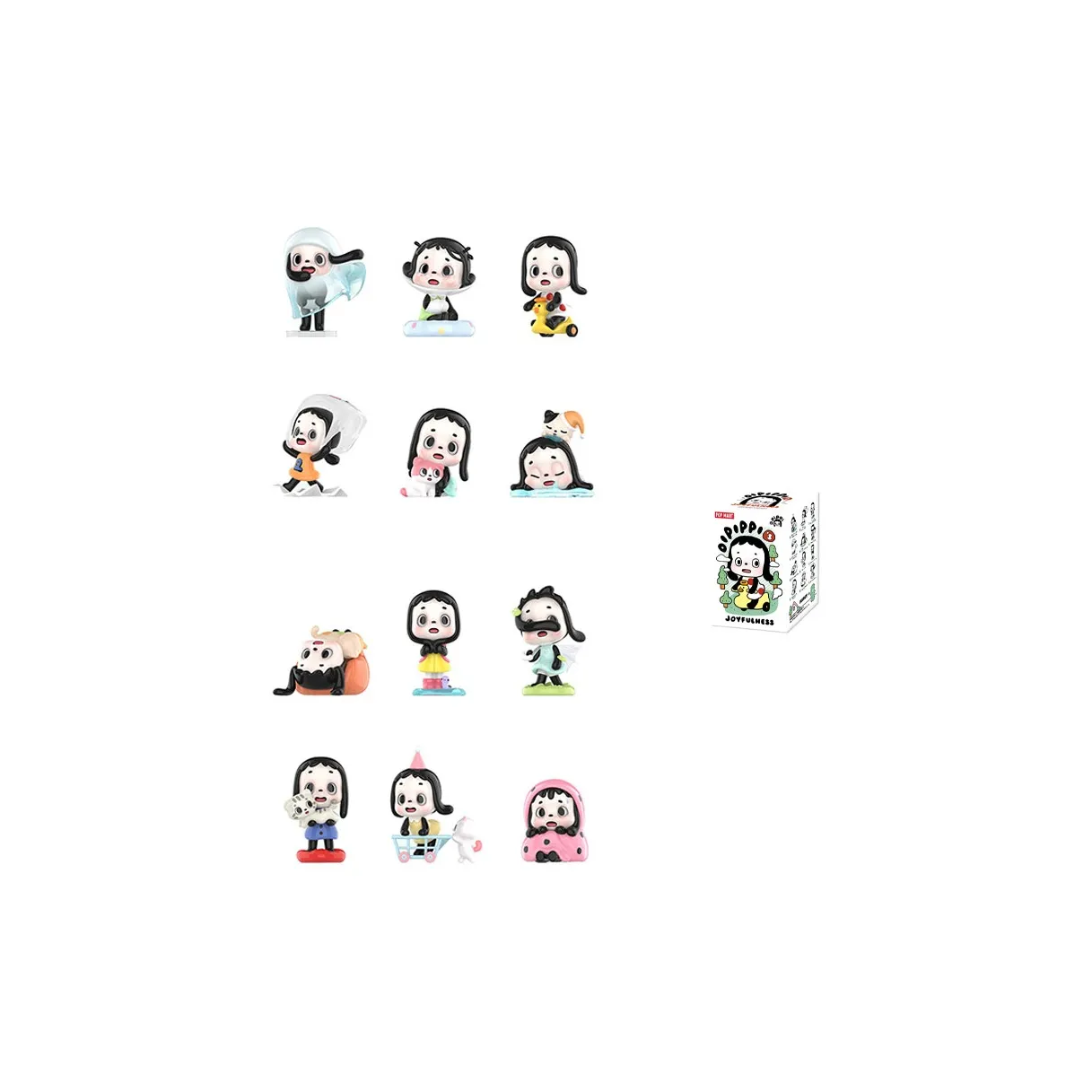 POP MART OIPIPPI Little Joy Collection Super Cute First Generation Blind Box Single Mystery Box Full Box 12 Pack POP MART OIPIPPI Little Joy Collection Супер милый Первая генерация Слепая коробка Одиночная Мистери коробка Полная коробка 12 упаковок