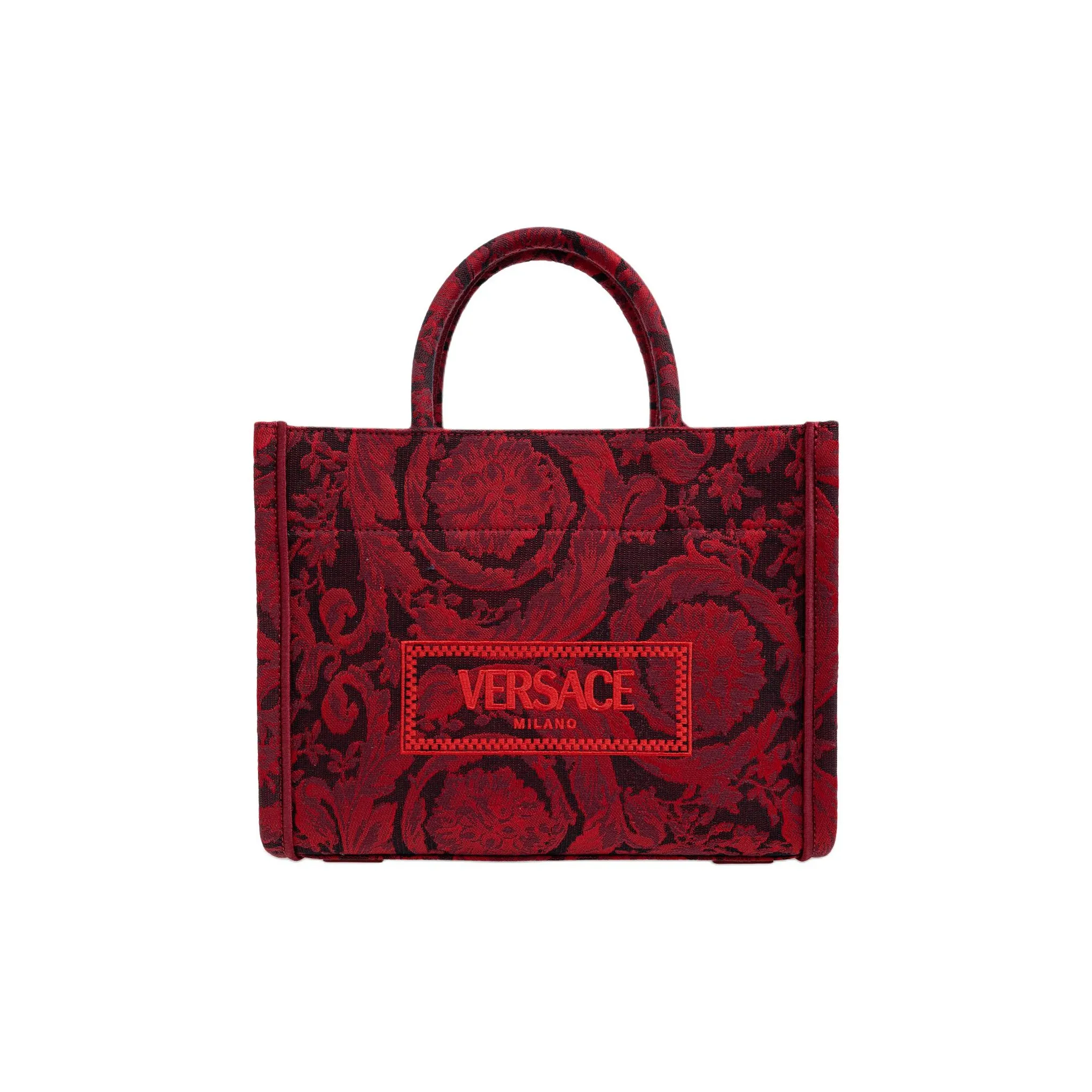 FANSIZHE Barocco Fabric Tote Bag Shopping Bag Shoulder Bag Crossbody Bag Handbag Small Size Women's Red