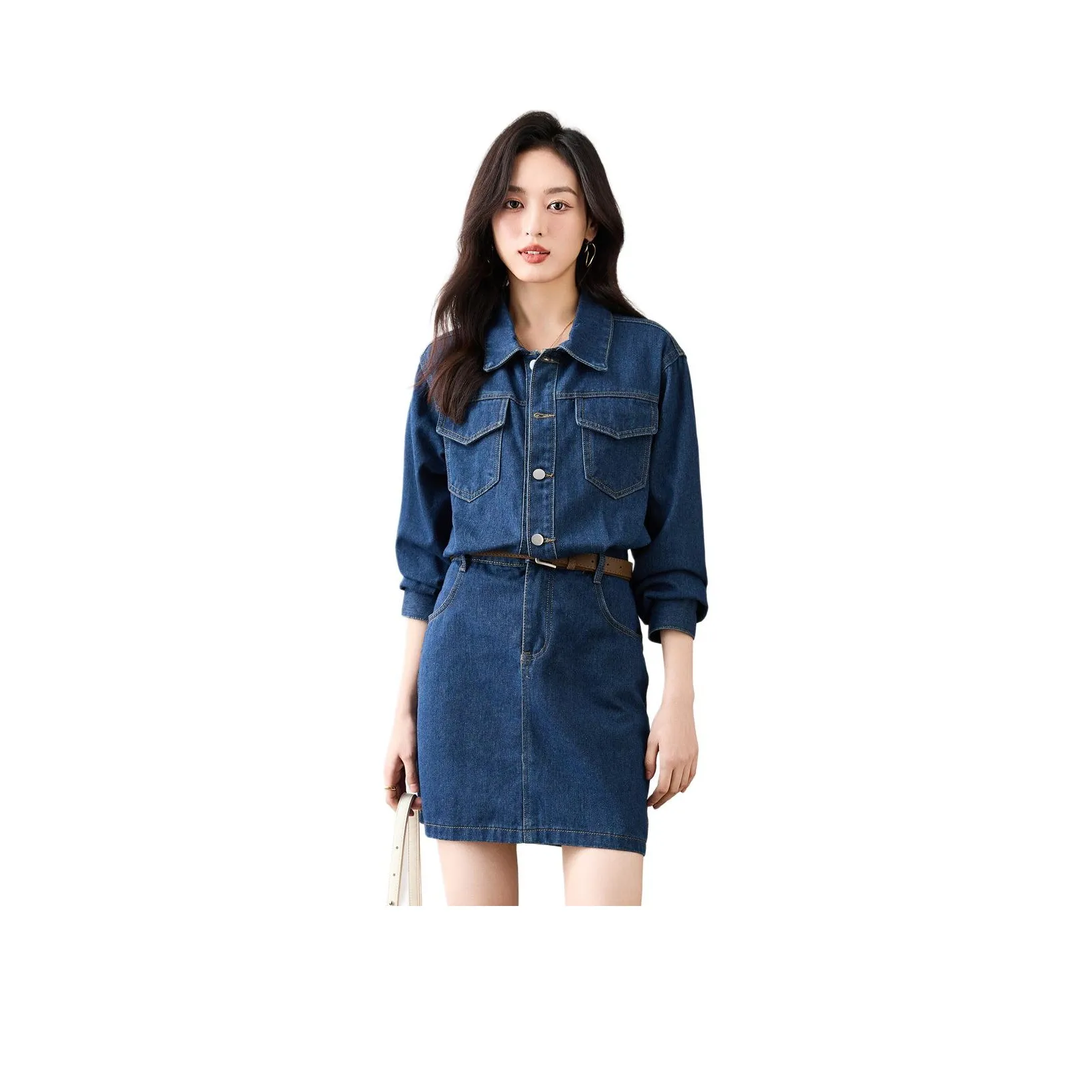 Like The Age Of Water Long Sleeved Dress Women's Blue