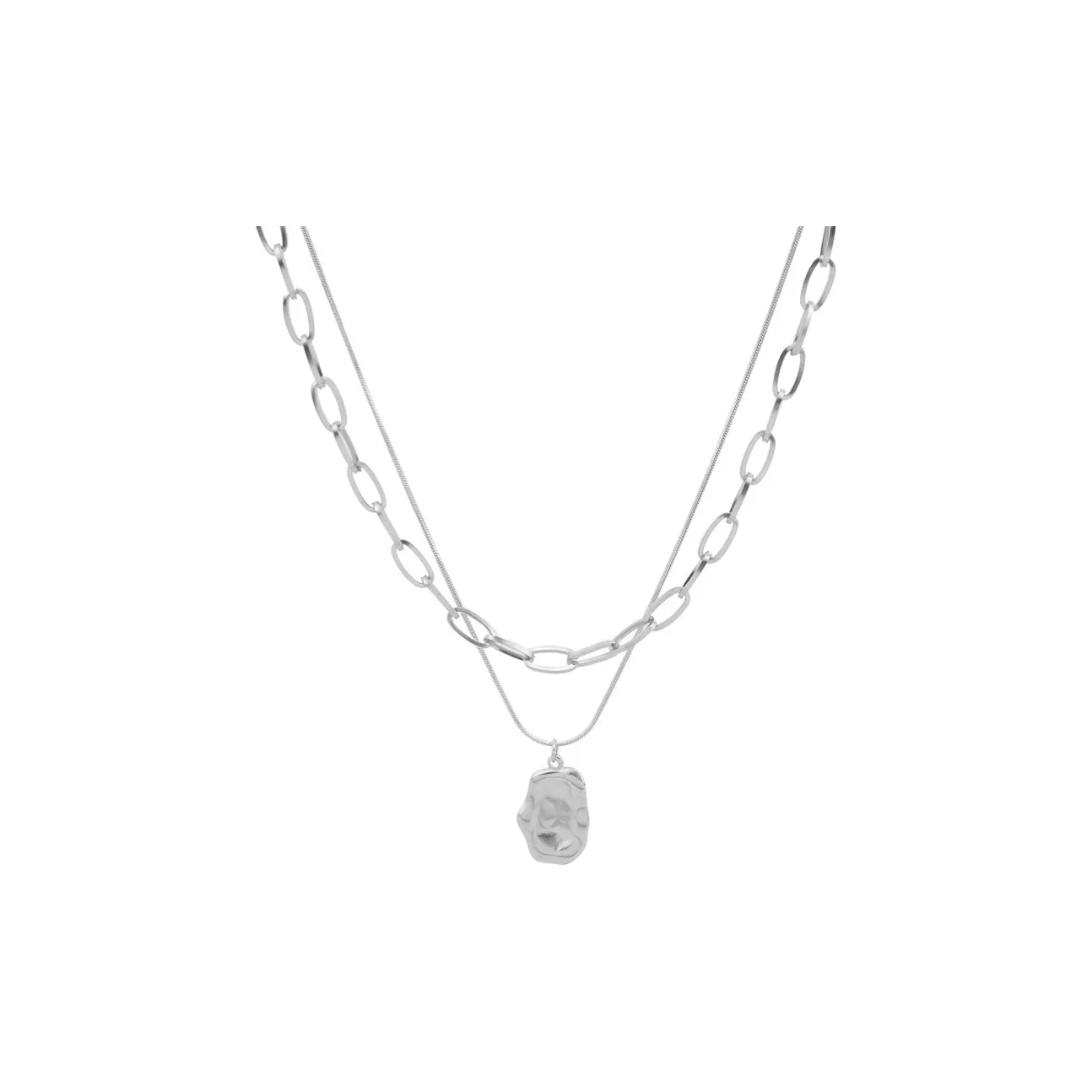 FOREVER MELODY Титановые стальные ожерелья унисекс серебряные