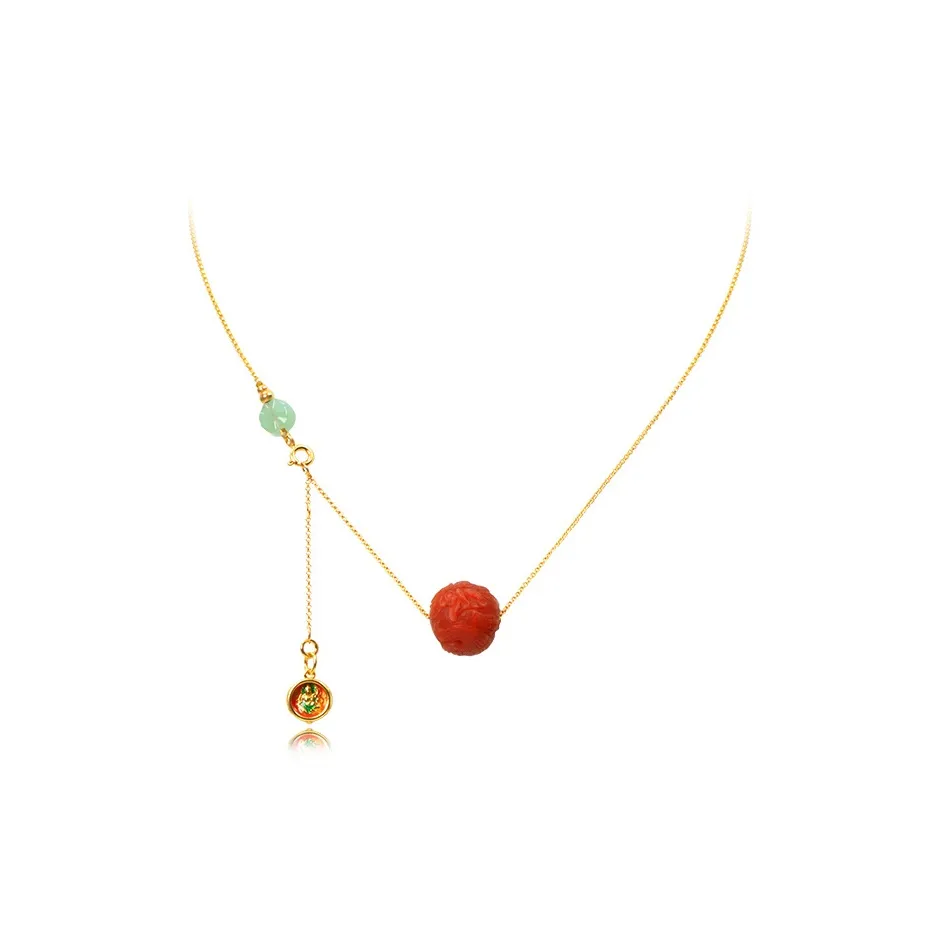 Long Fu South Red Agate Necklaces Women's