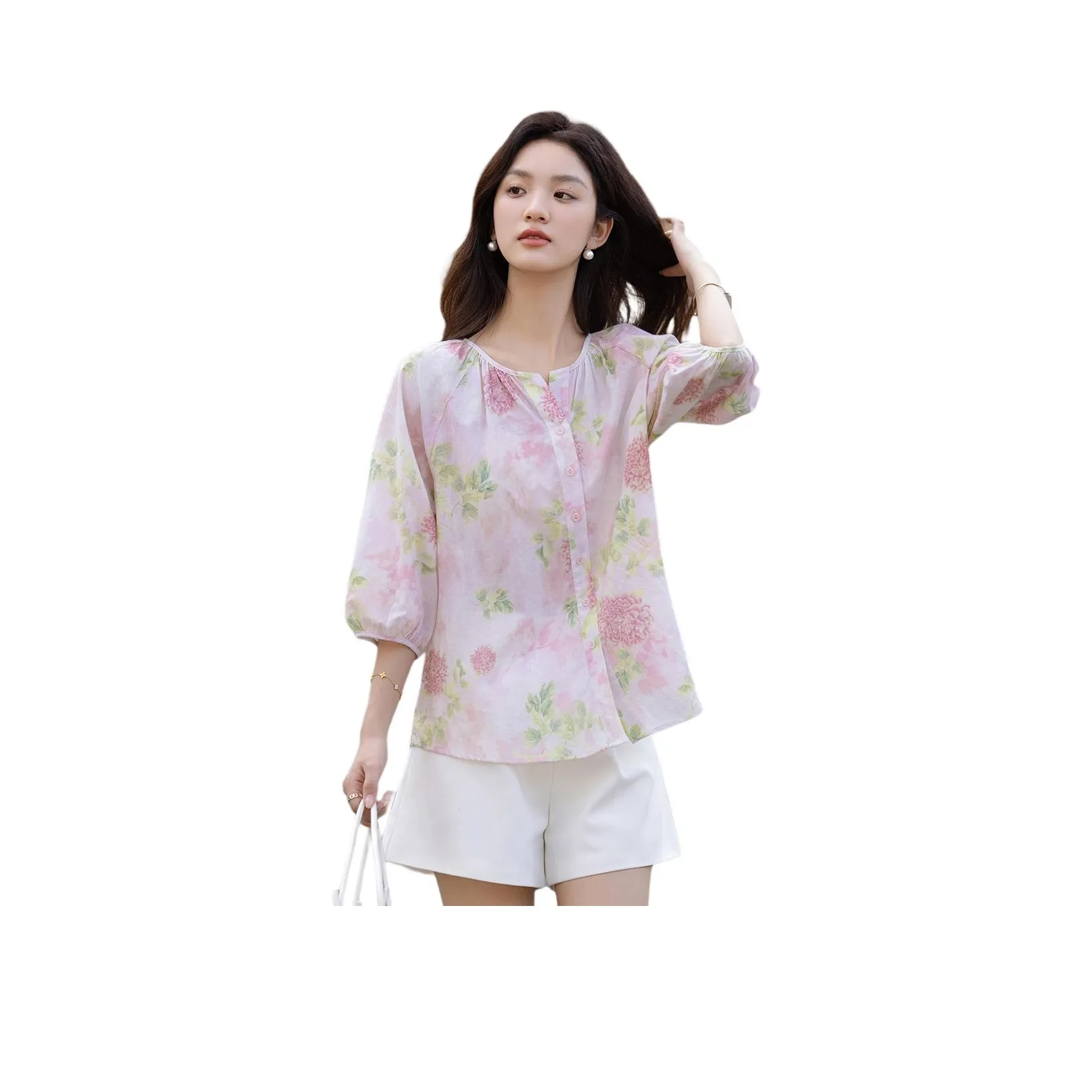【dme】 Shirt Women's Light Peach Pink