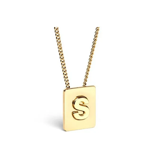 CELINE Alphabet S Necklace In Brass With Gold Finish