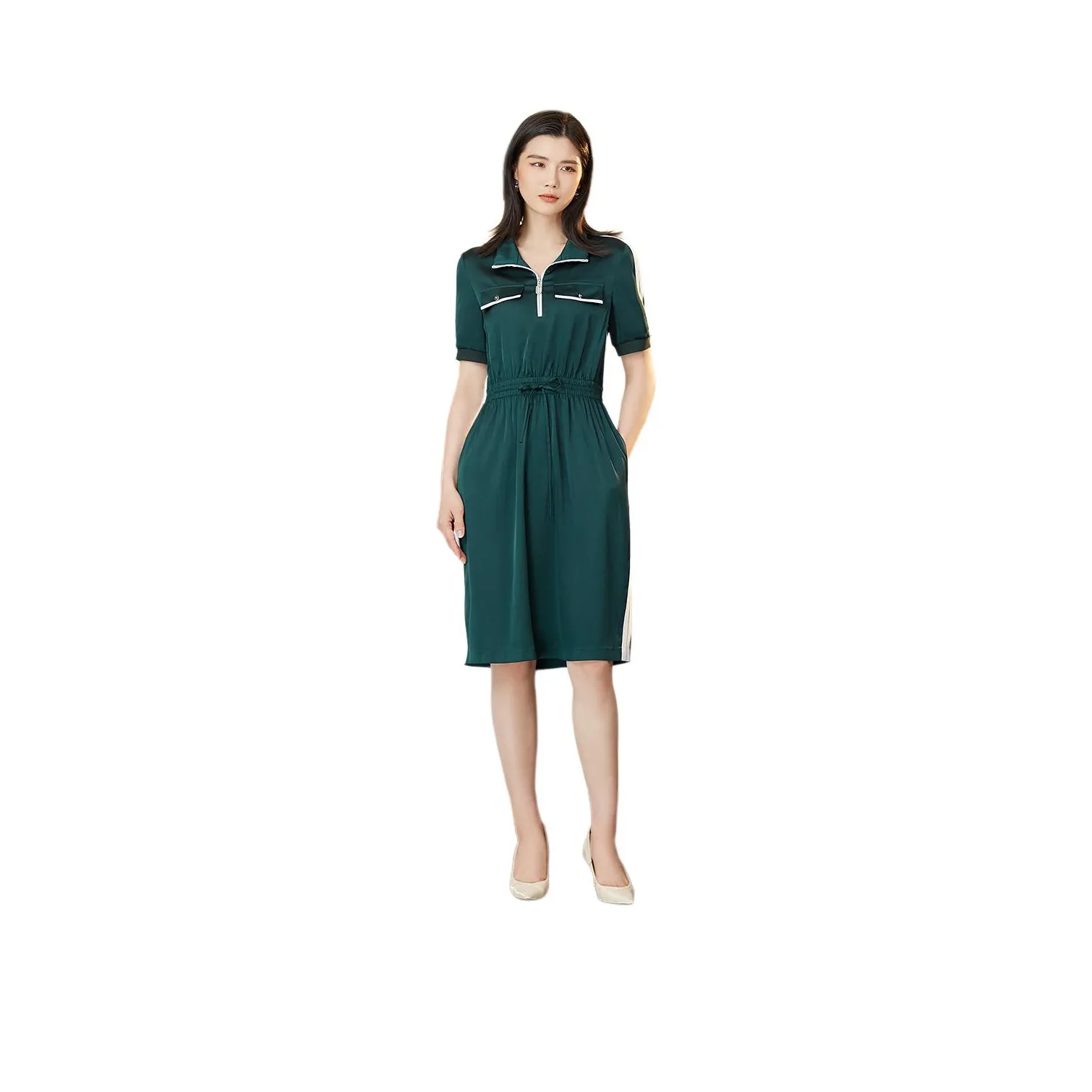 BBLLUUEE Short Sleeved Dress Women's Turquoise
