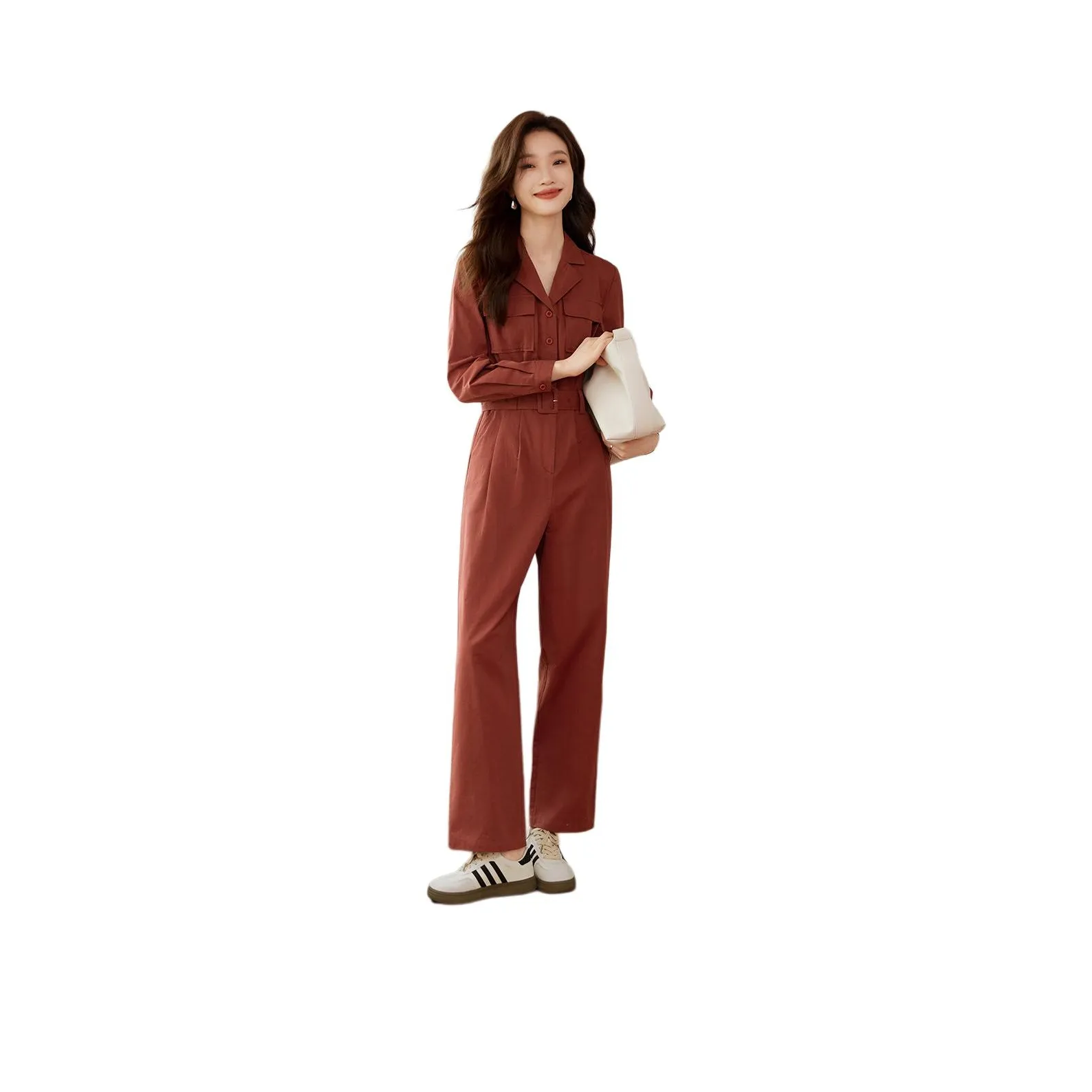 Mo Han Yi Mei Jumpsuit Women's Brick Red