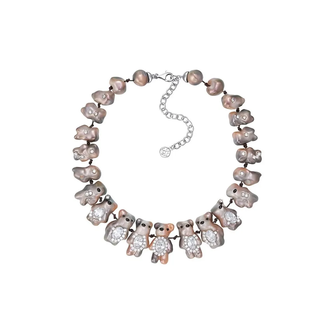 YVMIN Mini Pearlescent Bear Pearl Necklace