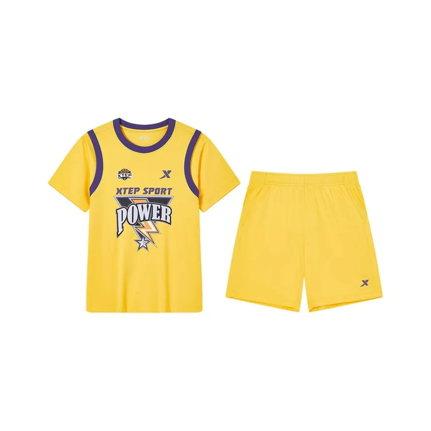 XTEP Повседневная спортивная одежда Basketball Collection SS25 2 предмета комплект Brazil Желтый Дети 3-7 лет