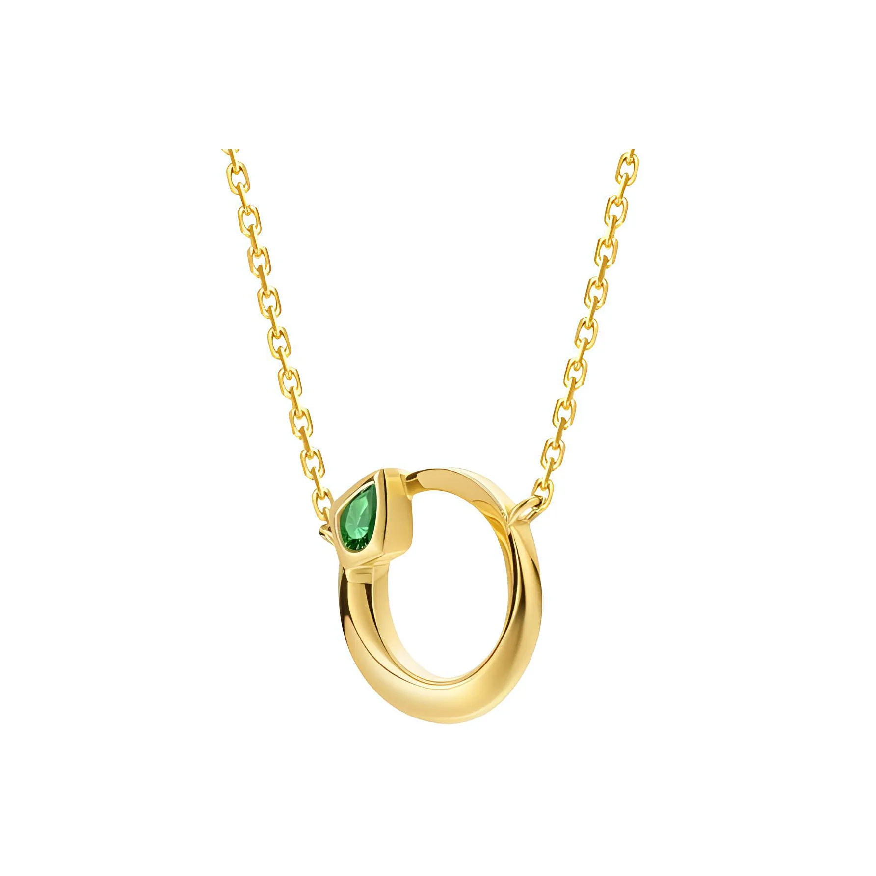 YIN 18K Gold, Tsavorite Gemstone Necklaces Unisex Gold