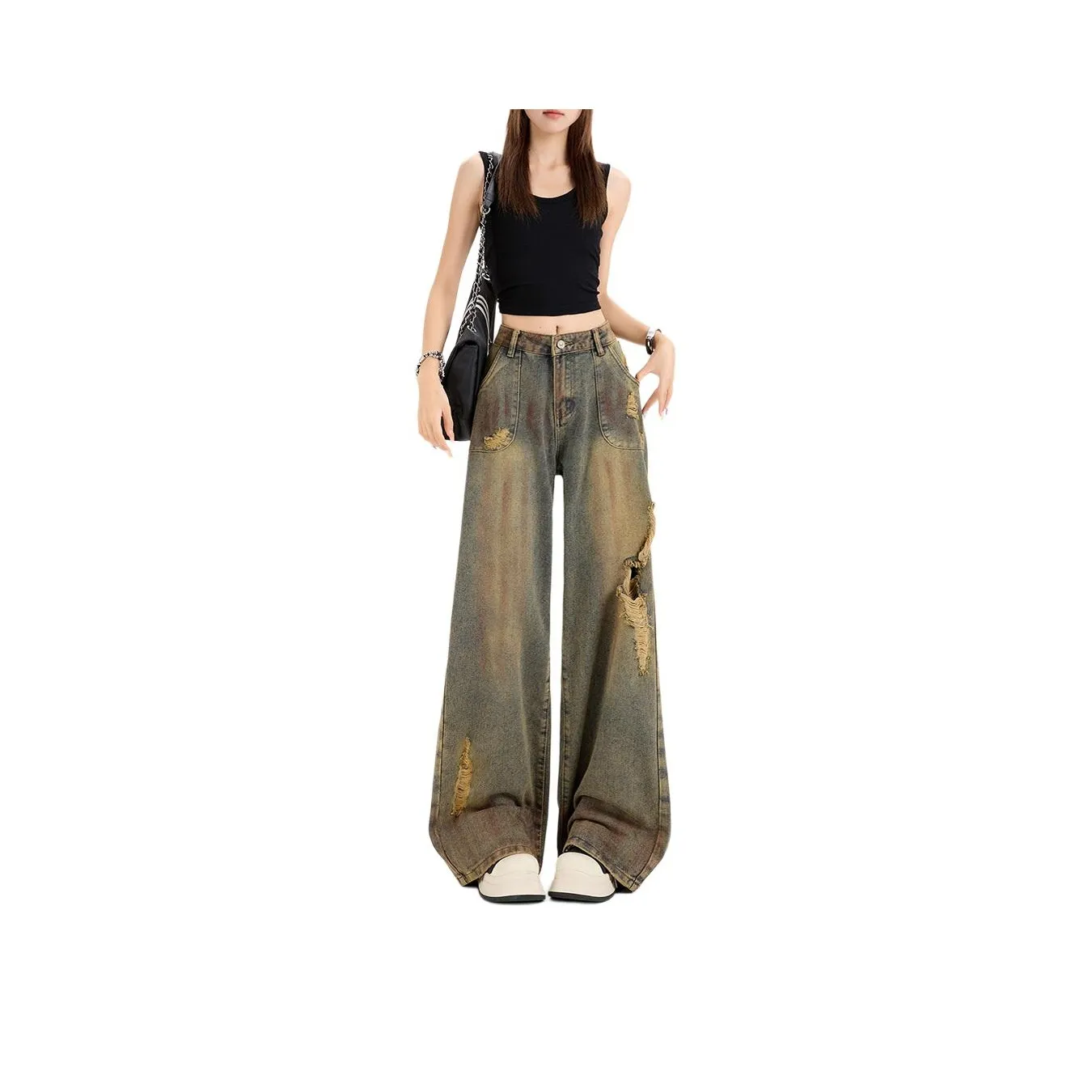 BQERTY состаривание цвет женские джинсы