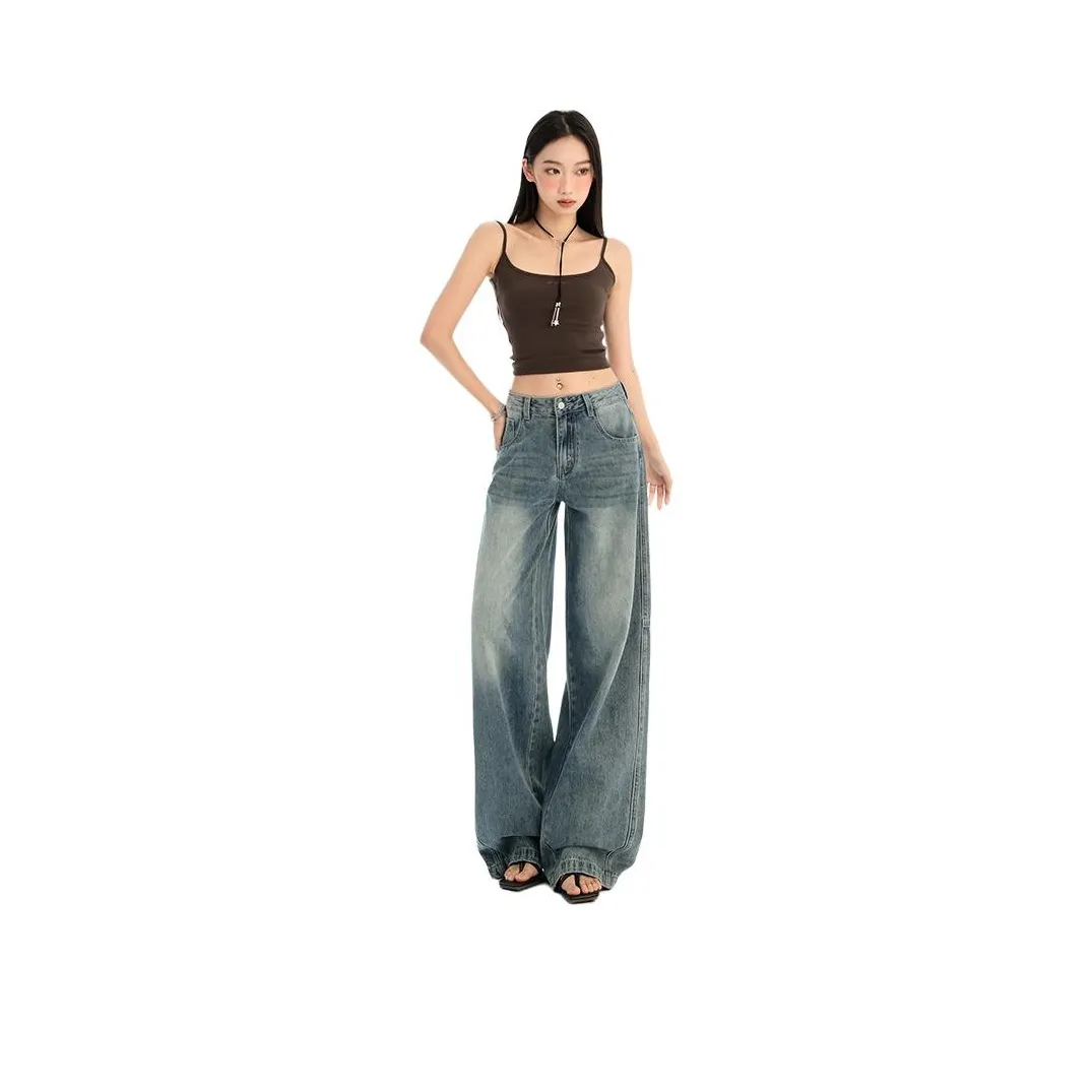 Розовые Каменно-серые Женские Джинсы