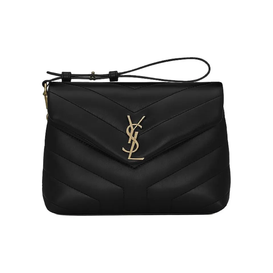 SAINT LAURENT LOULOU Calfskin Crossbody Bag, Shoulder Bag Women's Black