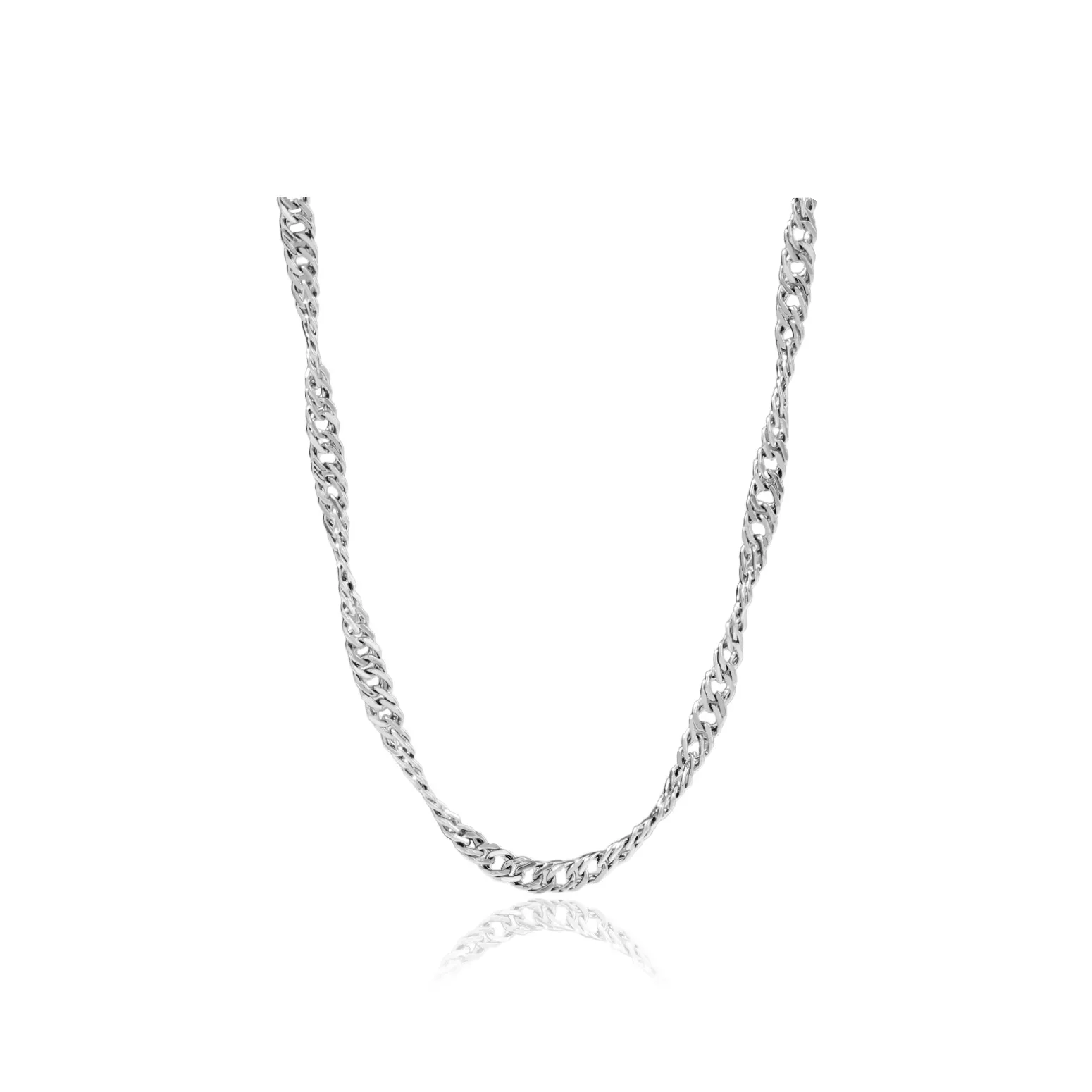 FOREVER MELODY Титановые стальные ожерелья унисекс серебряные