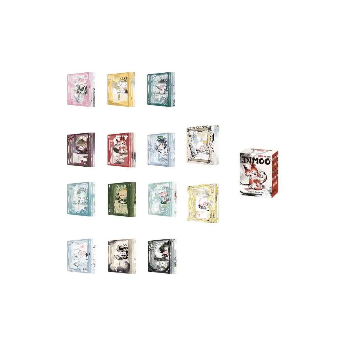 POP MART Коллаборация Edition DIMOO Wind And Moon Collection Слепые коробки Single Mystery Box Полная коробка 12 шт