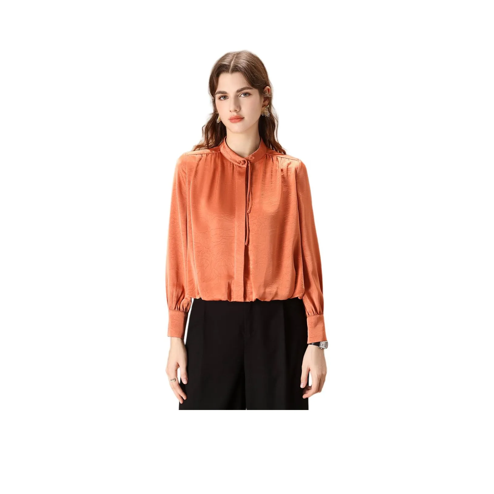 FENHONGMALI Shirt Women's Orange
