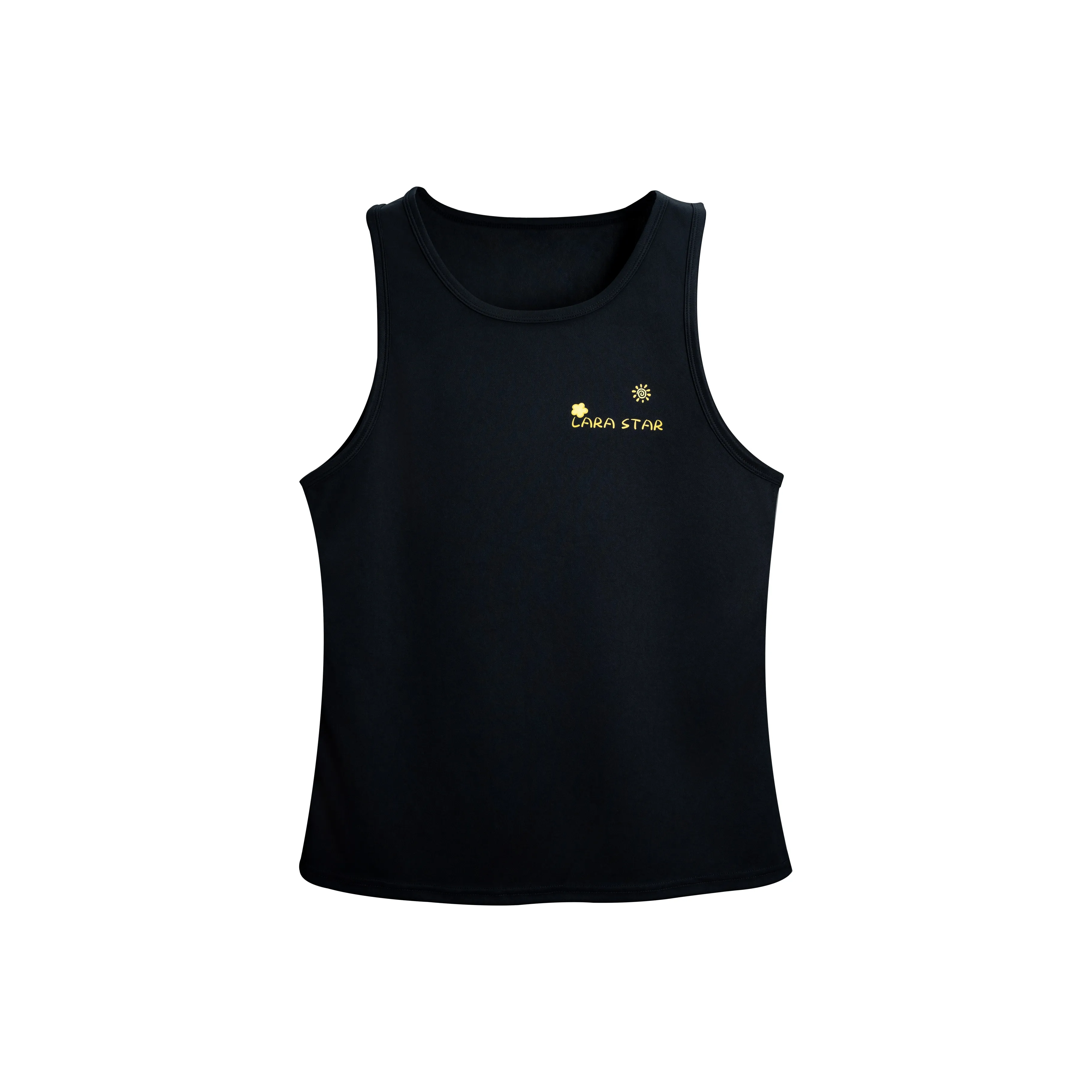 LARA STAR Черный [Подходит удобно/Отводящий влагу] Унисекс Майки