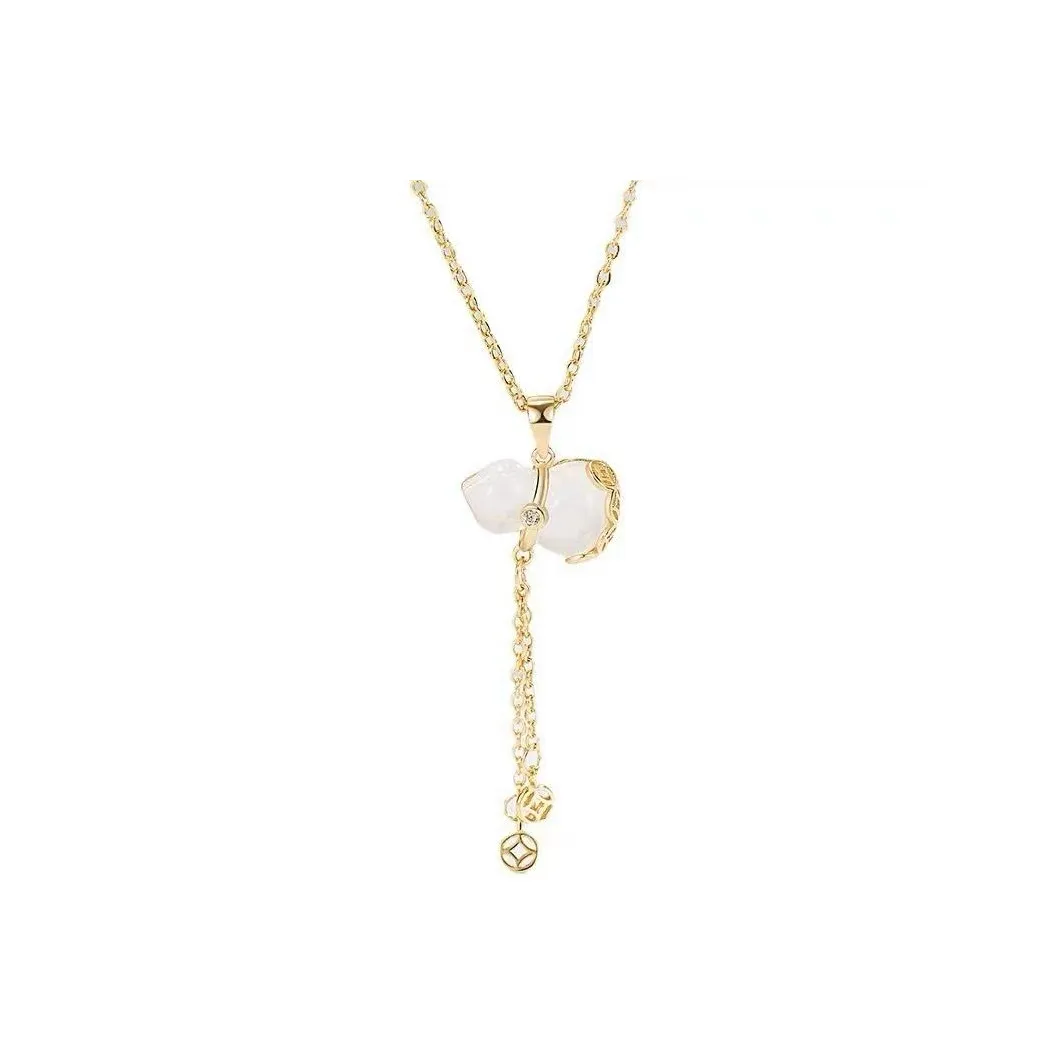 Bubble Scallops Colored Glaze Jade Necklaces Women's