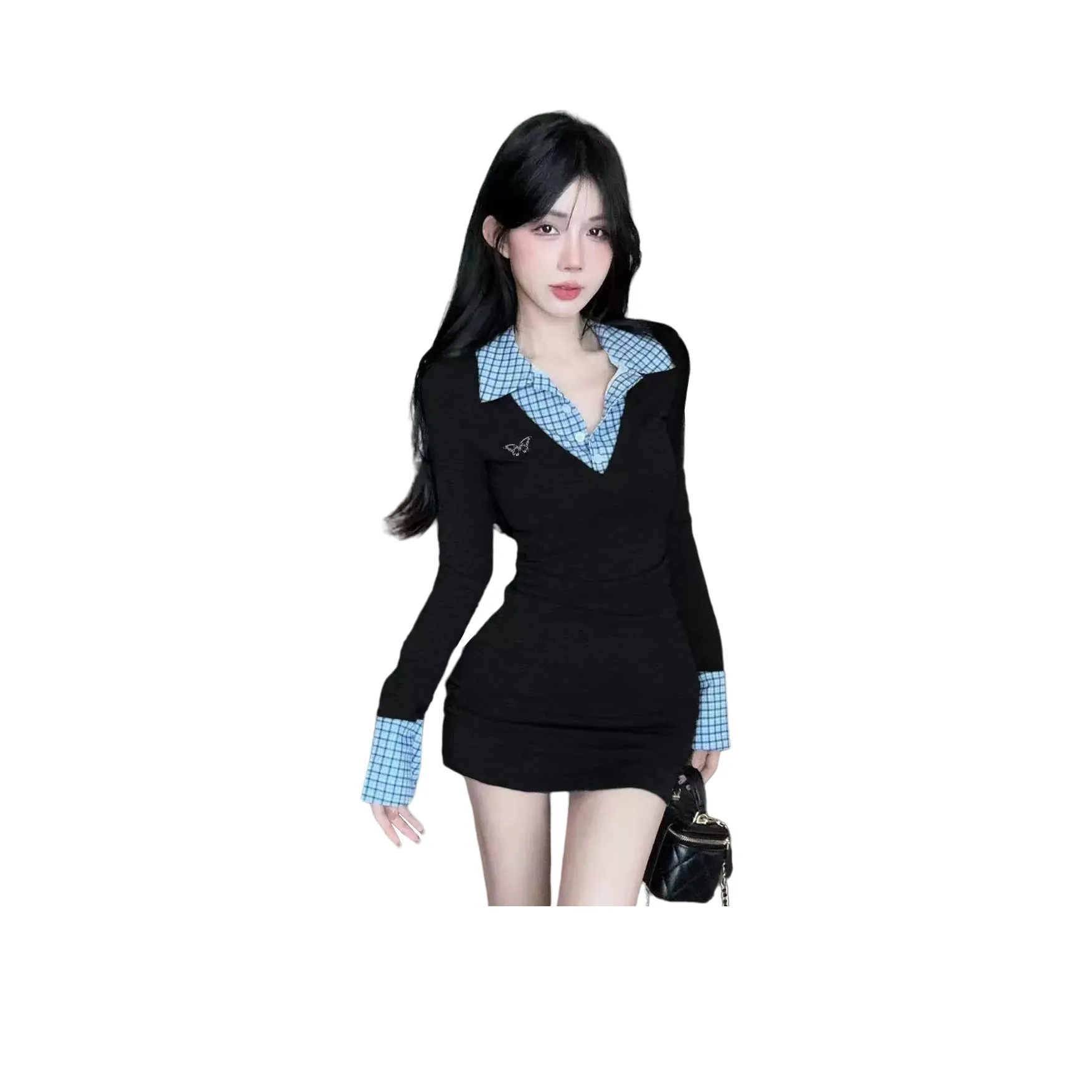 TUSHIFEI Длинное платье с длинными рукавами женское