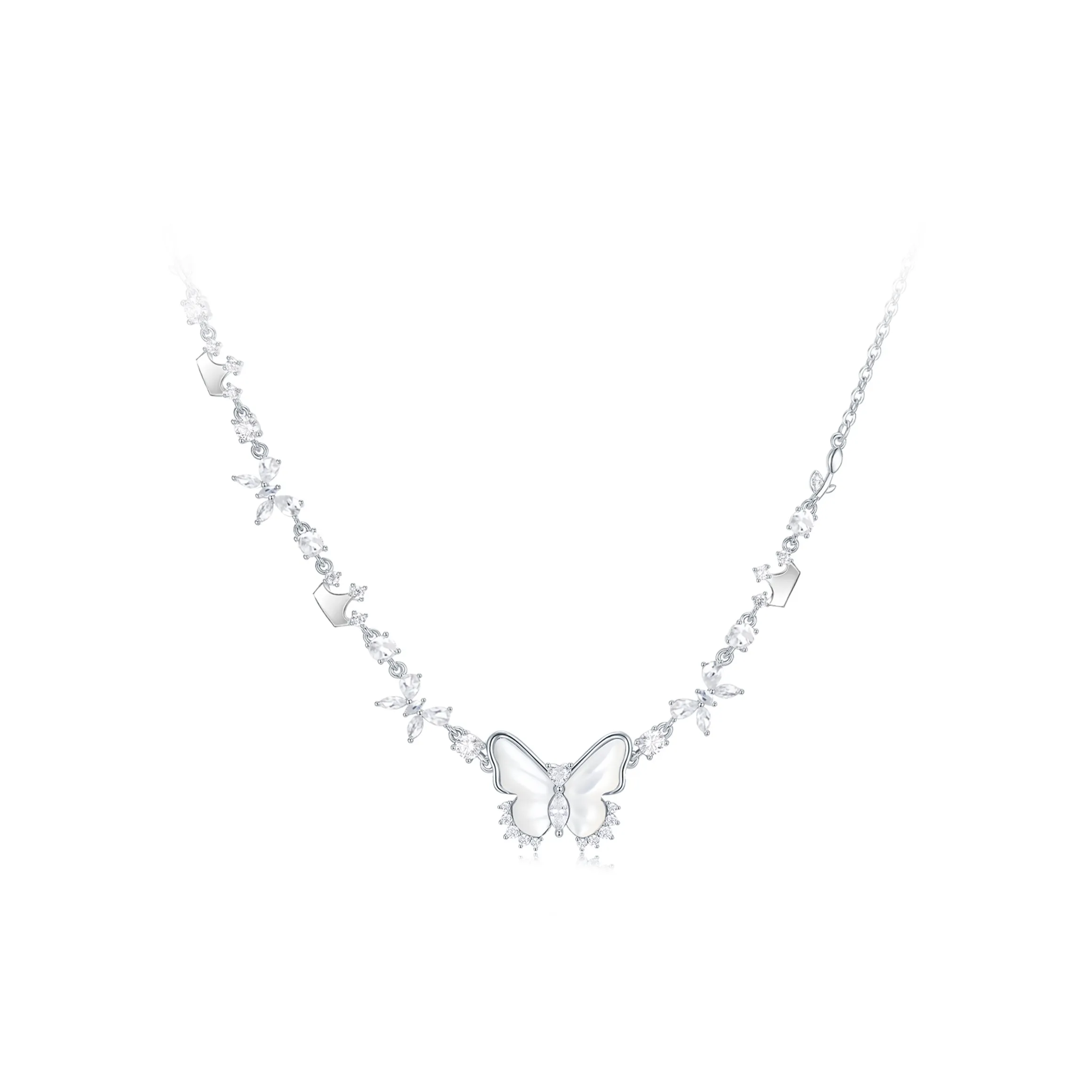 Диснеевские принцессы Белое золото с медным покрытием ожерелья женское серебряное