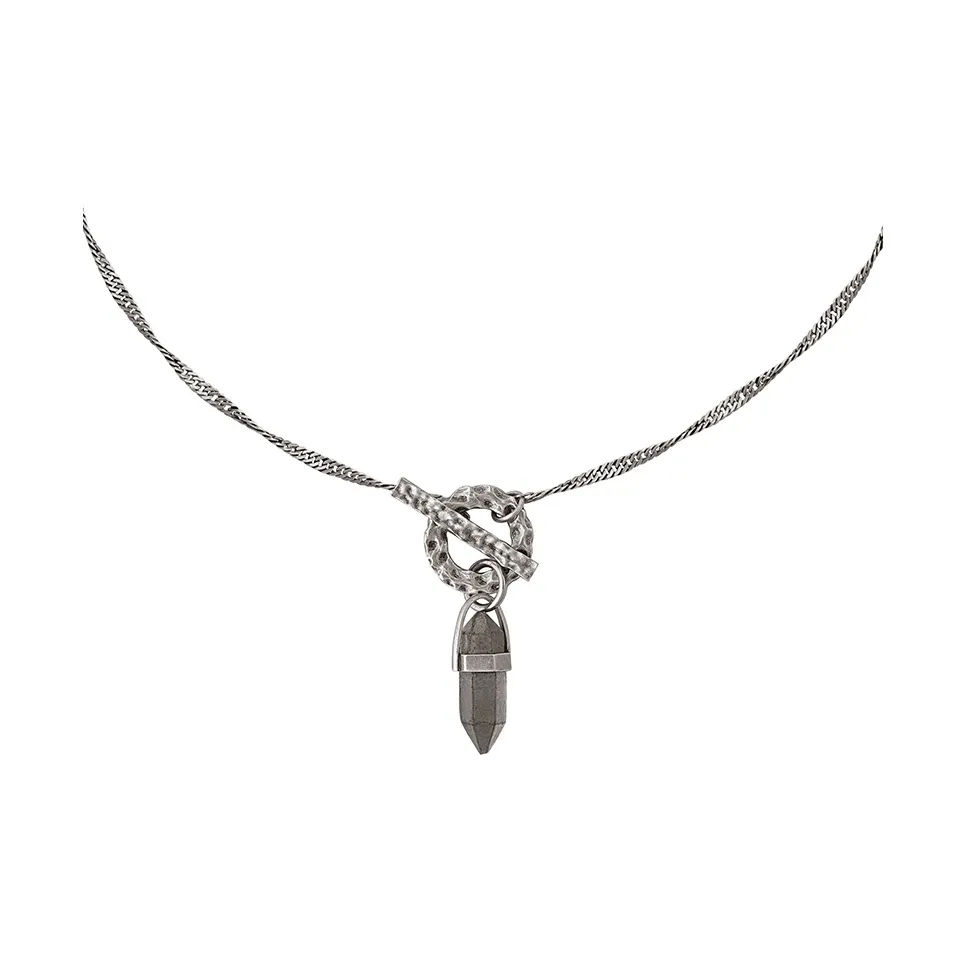 BABAMA Медный с толстой серебряной покрытой подвесками ожерелья унисекс