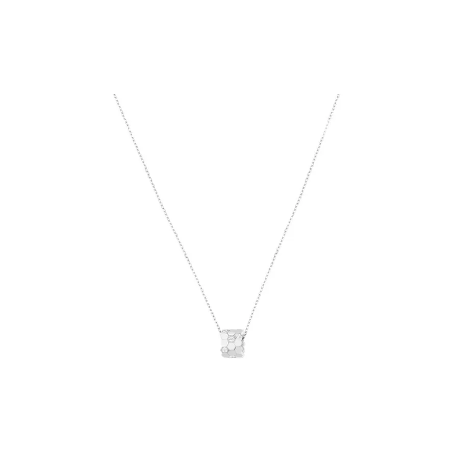 Chaumet BEE MY LOVE Diamond Pendant In 18K White Gold Necklaces Women's