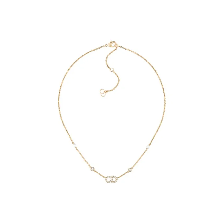 DIOR Metal, Crystal, Resin Necklaces Women's Gold