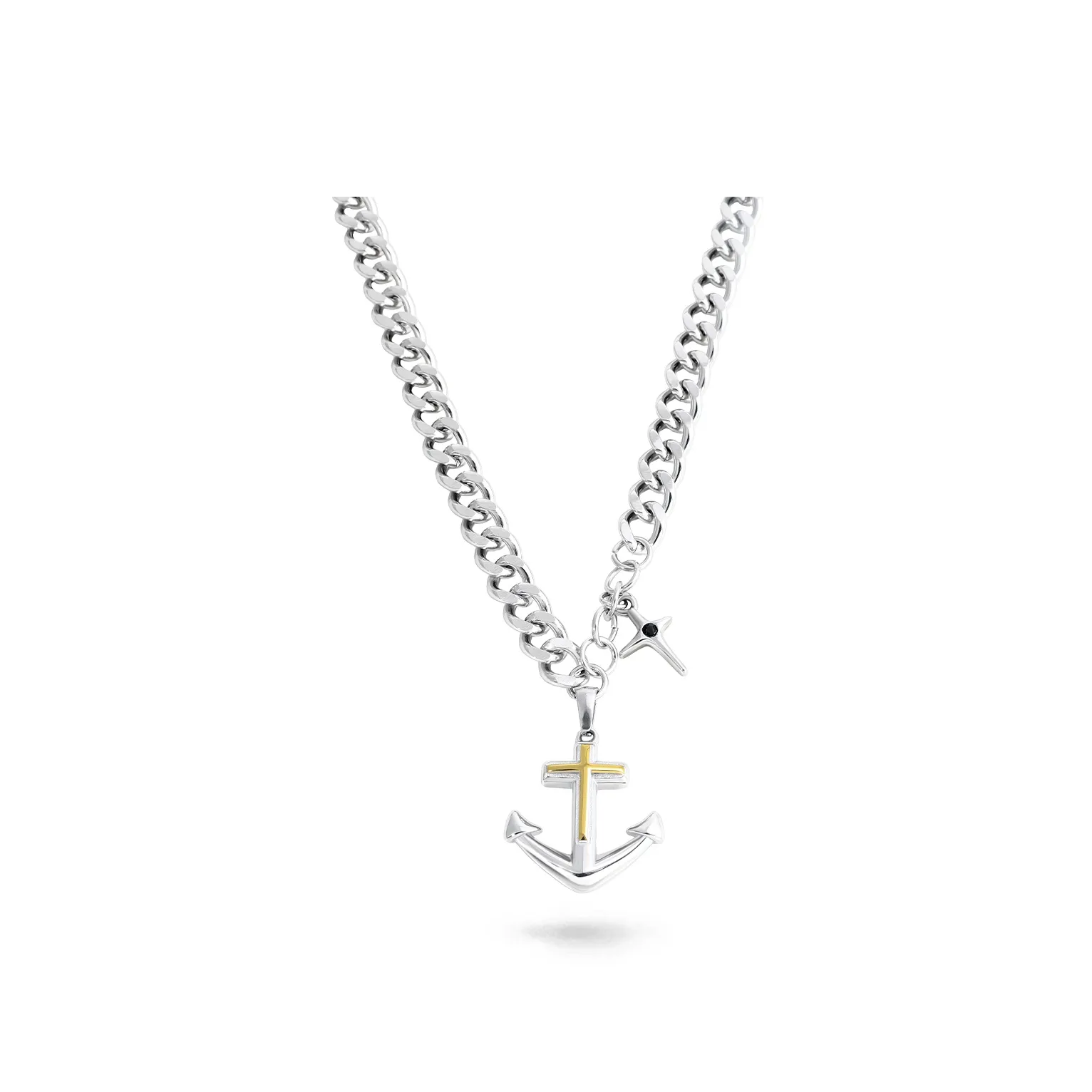 MAGICPOLE Титановые стальные ожерелья мужские серебряные подходят для подарков или личного использования