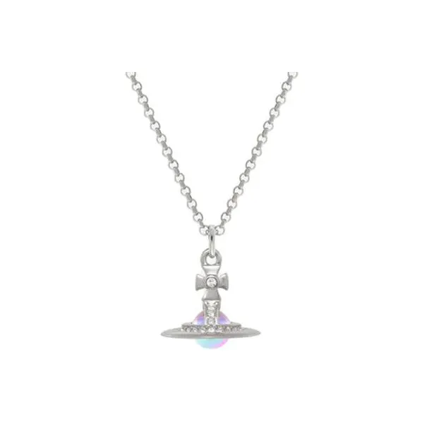 Vivienne Westwood Crystal Metal Gemstone Aurora Ball Pendant Necklace Women's Silver/Aurora