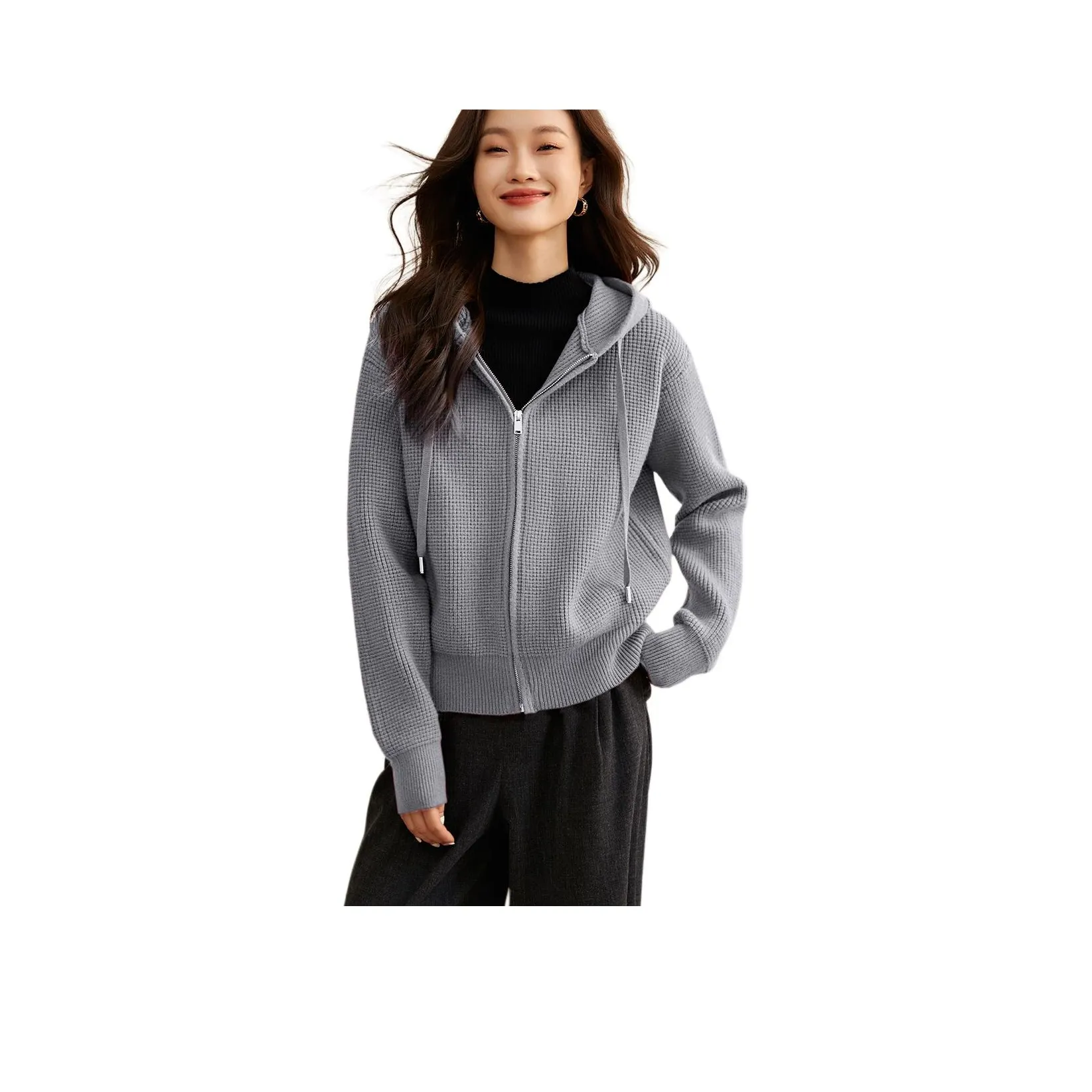 Mo Han Yi Mei Трикотаж Женский Средний Серый