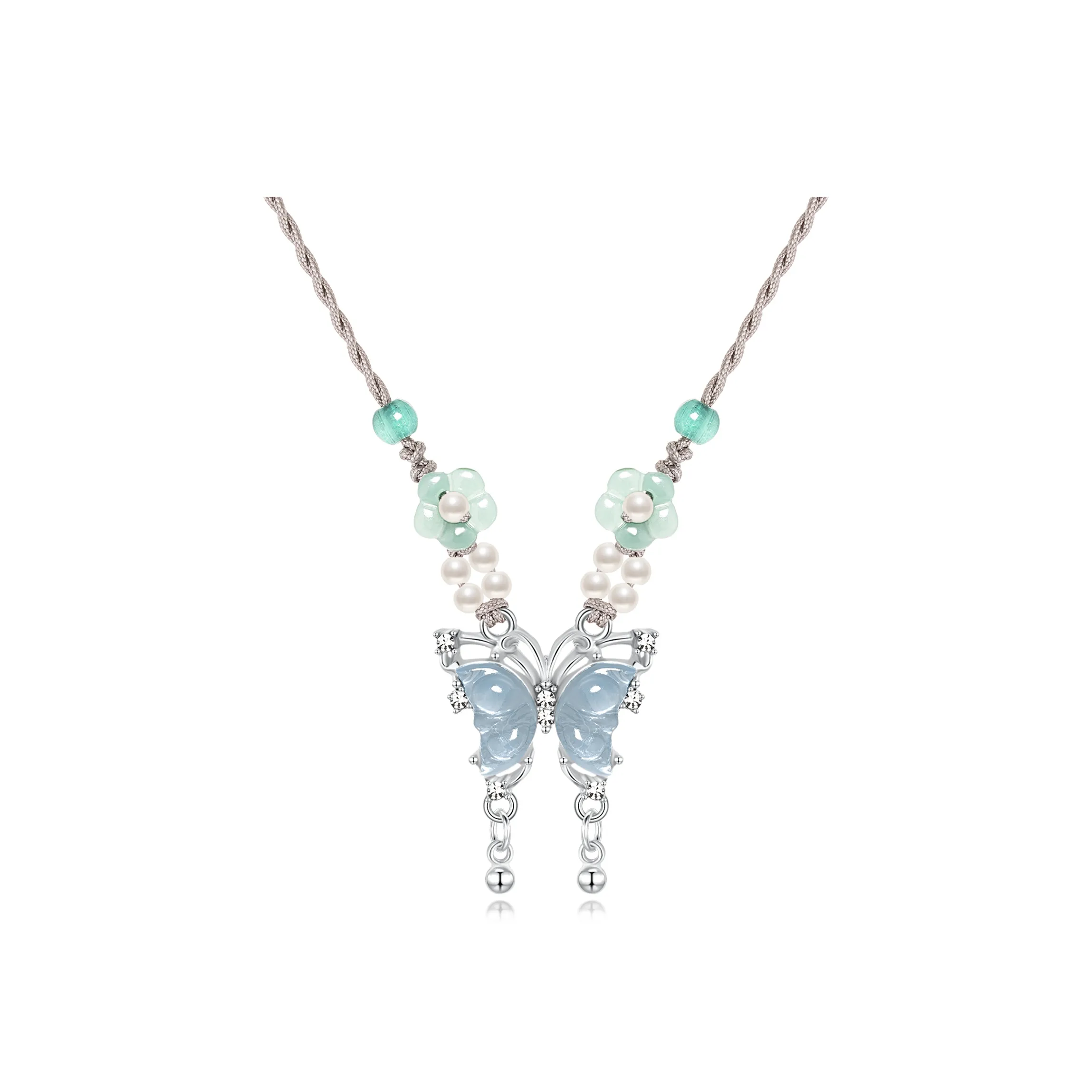 Jodie Kevin Цветное стекло Нефритовые ожерелья Унисекс