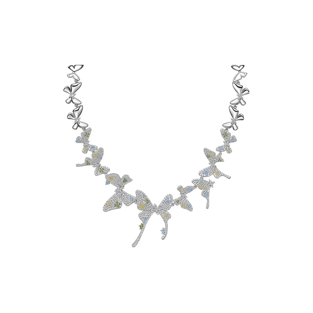 HEFANG Copper Butterfly Garden Necklace Women's