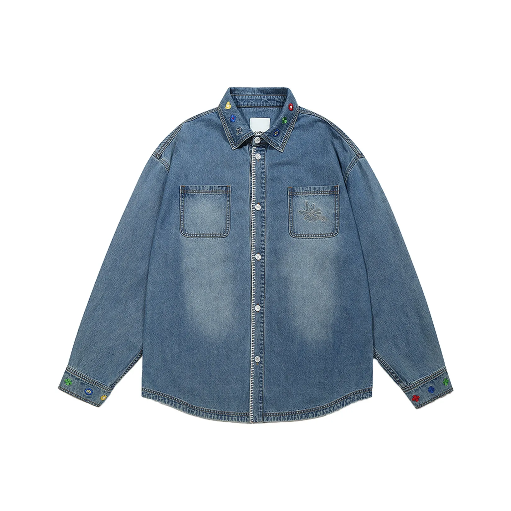 Guuka Джинсовый синий Унисекс Рубашки