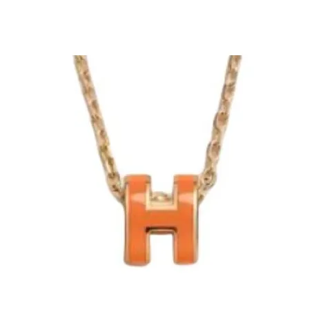 HERMES Mini Pop H Pendant Gold tone