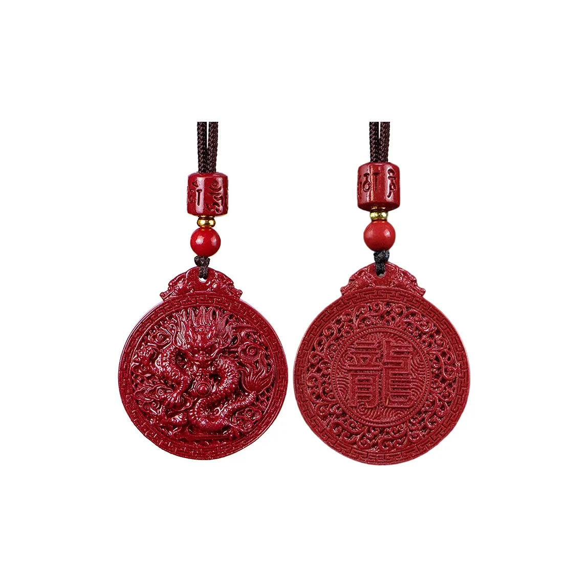 Beth Jewelry Reconstructed Cinnabar Jade Necklaces Unisex