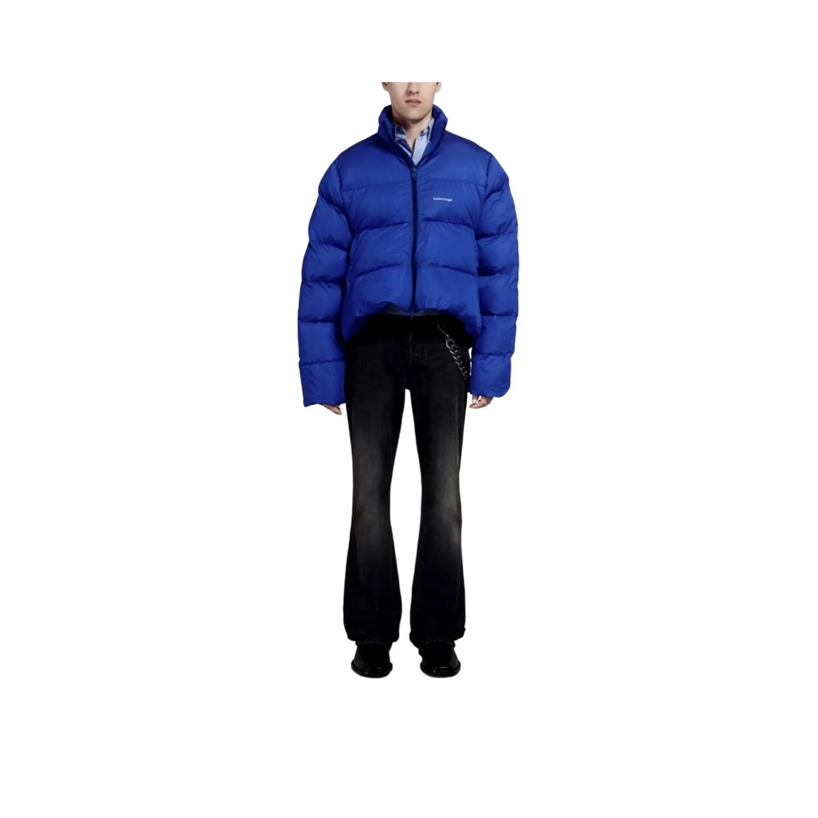 Balenciaga Puffer Jacket Regular Fit Unisex Navy Blue