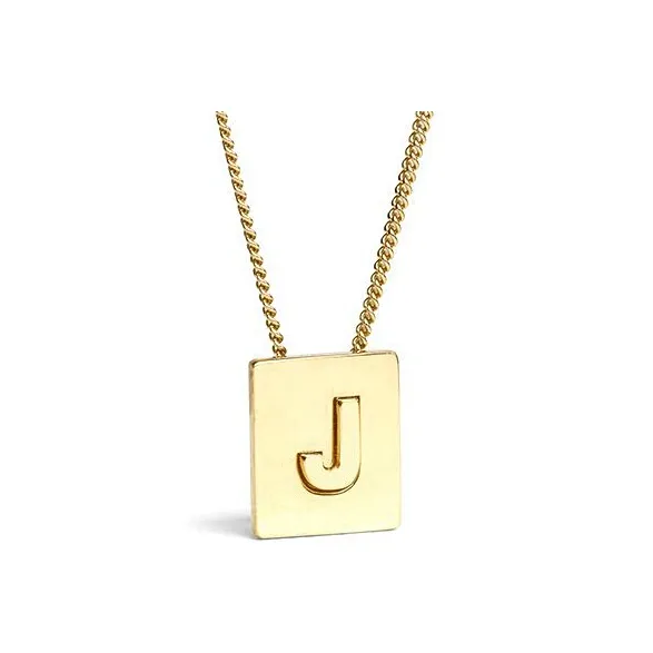 CELINE Alphabet J Necklace In Brass With Gold Finish