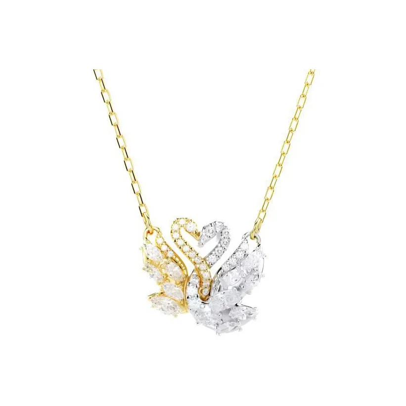 Swarovski Synthetic Cubic Zirconia Necklaces Women's Gold/Silver