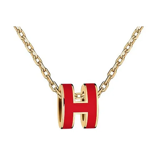 HERMES POP H Collection Metal Necklaces Women's Gold Chain